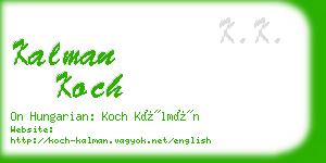 kalman koch business card